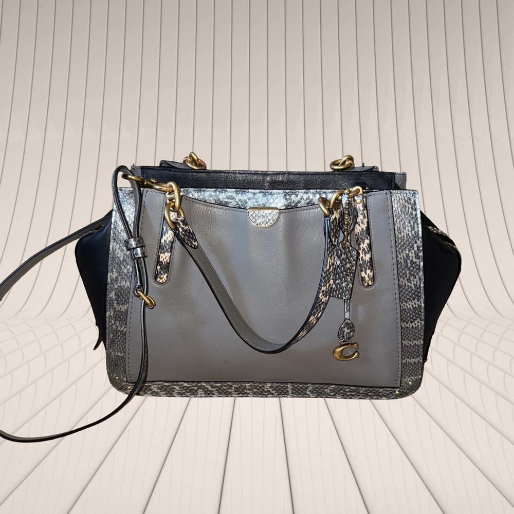 COACH Dreamer Python Leather 2-Way Shoulder Handbag